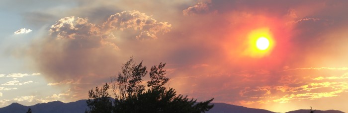 This photo shows a view of clouds from a nearby wildfire, representing the passion we feel in daily life.